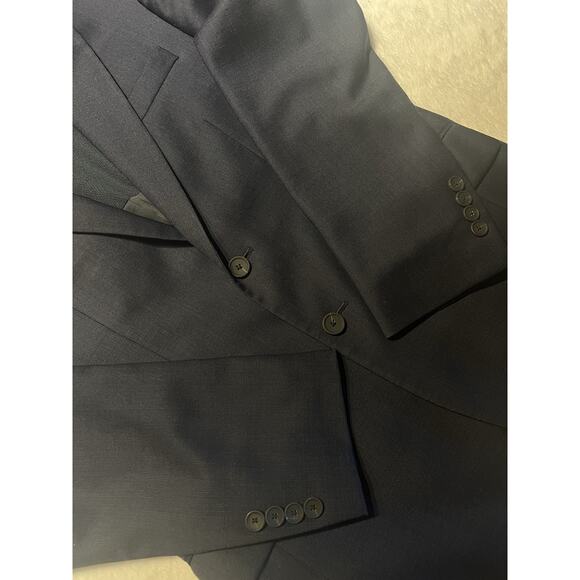 Jos A Bank Travel Tech Mens 38S Slim Navy Blue Blazer Jacket Textured - Picture 8 of 14